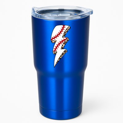 Leopard Baseball Lightning Bolt Baseball Mom Game Day Meaningful Gift Tumbler