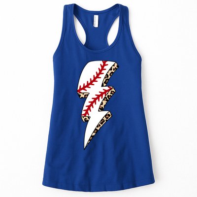 Leopard Baseball Lightning Bolt Baseball Mom Game Day Meaningful Gift Womens Tank Top