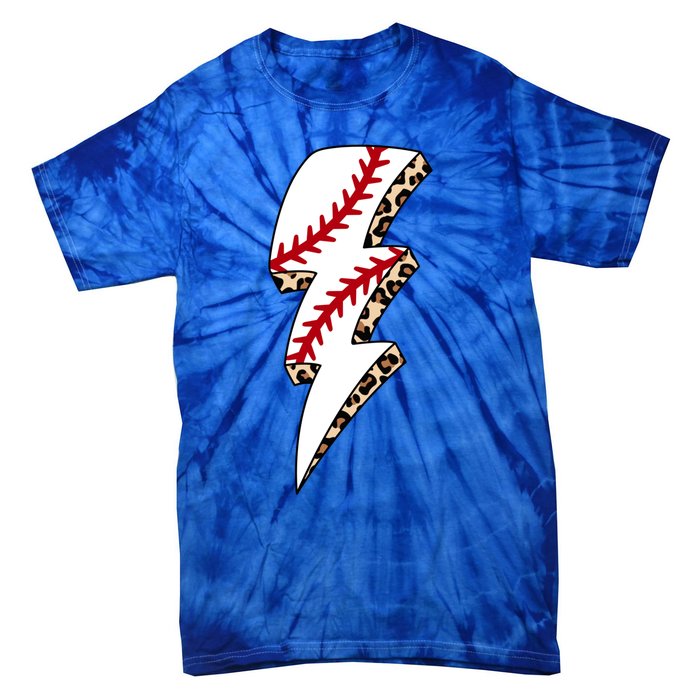 Leopard Baseball Lightning Bolt Baseball Mom Game Day Meaningful Gift Tie-Dye T-Shirt