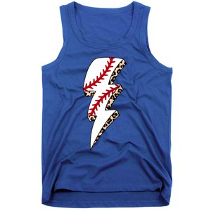 Leopard Baseball Lightning Bolt Baseball Mom Game Day Meaningful Gift Tank Top