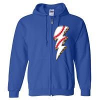 Leopard Baseball Lightning Bolt Baseball Mom Game Day Meaningful Gift Full Zip Hoodie