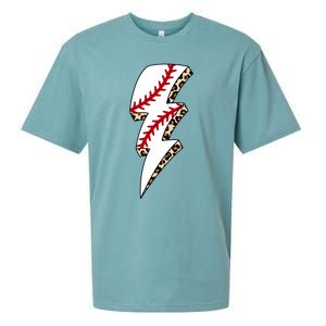 Leopard Baseball Lightning Bolt Baseball Mom Game Day Meaningful Gift Sueded Cloud Jersey T-Shirt