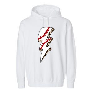 Leopard Baseball Lightning Bolt Baseball Mom Game Day Meaningful Gift Garment-Dyed Fleece Hoodie