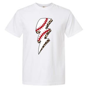 Leopard Baseball Lightning Bolt Baseball Mom Game Day Meaningful Gift Garment-Dyed Heavyweight T-Shirt