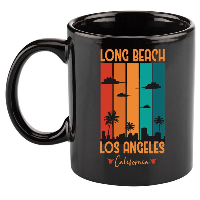 Long Beach Los Angeles California 11oz C Handle Ceramic Mug