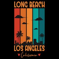 Long Beach Los Angeles California Drawstring Bag