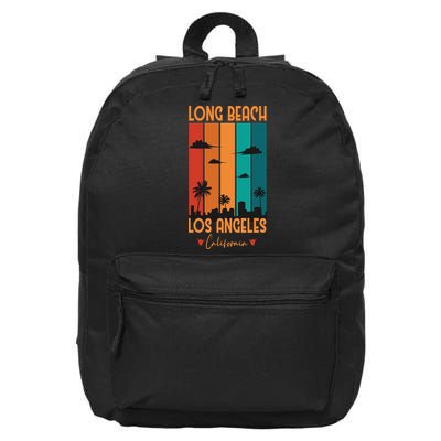 Long Beach Los Angeles California 16 in Basic Backpack