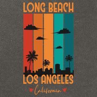 Long Beach Los Angeles California Cotton Canvas Backpack