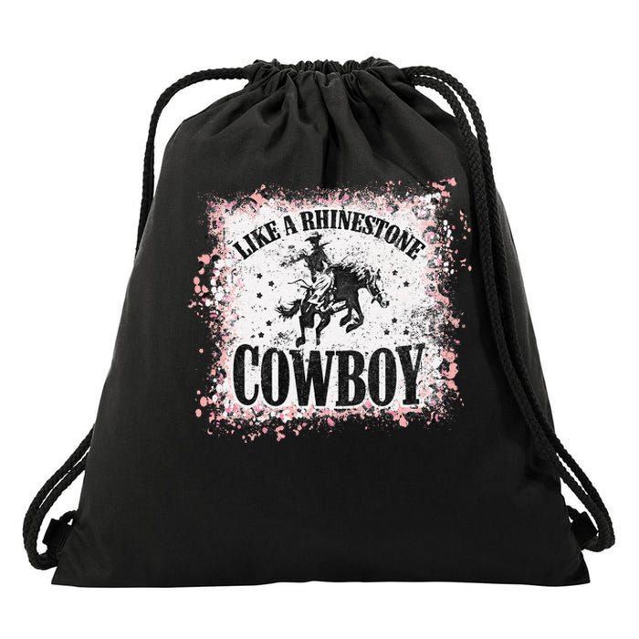 Leopard Bleached Like A Rhinestone Cowboy Horseback Drawstring Bag