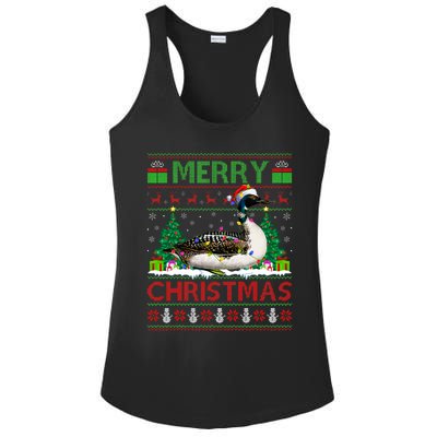 Loon Bird Lover Xmas Lighting Santa Ugly Loon Christmas Ladies PosiCharge Competitor Racerback Tank