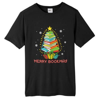 Librarian Book Lover Books Christmas Tree Merry Bookmas Xmas Gift Tall Fusion ChromaSoft Performance T-Shirt