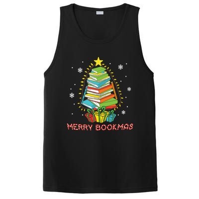 Librarian Book Lover Books Christmas Tree Merry Bookmas Xmas Gift PosiCharge Competitor Tank