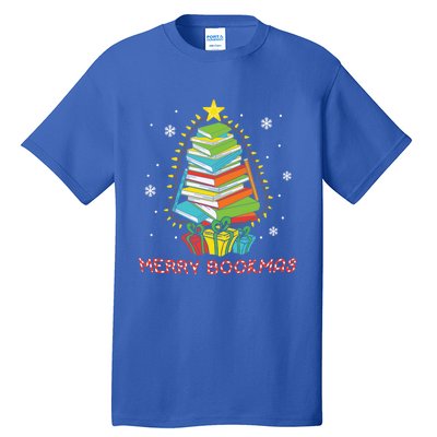 Librarian Book Lover Books Christmas Tree Merry Bookmas Xmas Gift Tall T-Shirt