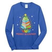 Librarian Book Lover Books Christmas Tree Merry Bookmas Xmas Gift Tall Long Sleeve T-Shirt