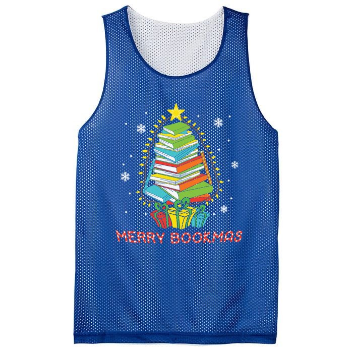 Librarian Book Lover Books Christmas Tree Merry Bookmas Xmas Gift Mesh Reversible Basketball Jersey Tank