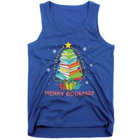 Librarian Book Lover Books Christmas Tree Merry Bookmas Xmas Gift Tank Top