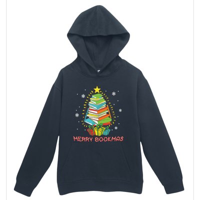 Librarian Book Lover Books Christmas Tree Merry Bookmas Xmas Gift Urban Pullover Hoodie