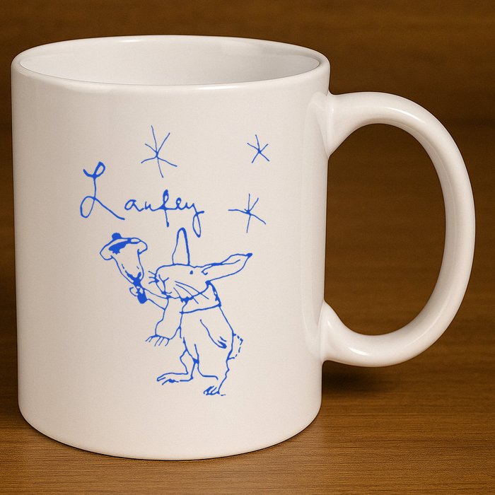 L.A.U.F.E.Y Bunny 11oz C Handle Ceramic Mug