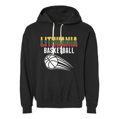 Lithuania Basketball Lovers Jersey Lithuanian Sport Fans Garment-Dyed Fleece Hoodie