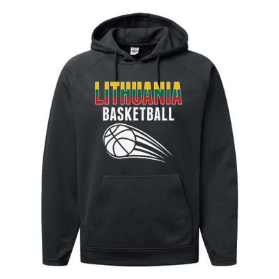 Lithuania Basketball Lovers Jersey Lithuanian Sport Fans Performance Fleece Hoodie