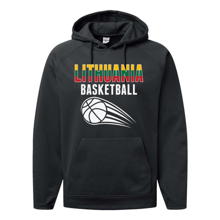 Lithuania Basketball Lovers Jersey Lithuanian Sport Fans Performance Fleece Hoodie