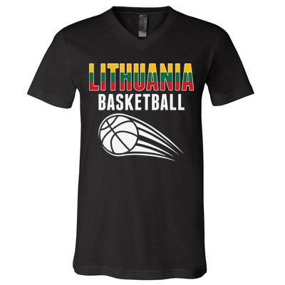 Lithuania Basketball Lovers Jersey Lithuanian Sport Fans V-Neck T-Shirt