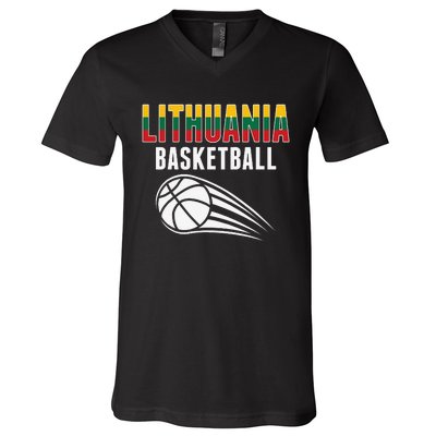 Lithuania Basketball Lovers Jersey Lithuanian Sport Fans V-Neck T-Shirt