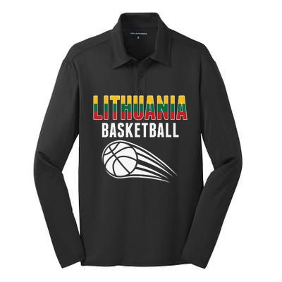 Lithuania Basketball Lovers Jersey Lithuanian Sport Fans Silk Touch Performance Long Sleeve Polo