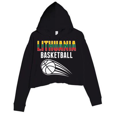 Lithuania Basketball Lovers Jersey Lithuanian Sport Fans Crop Fleece Hoodie