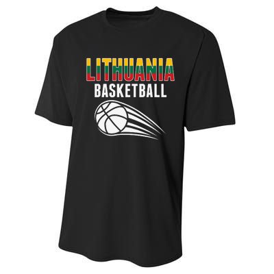 Lithuania Basketball Lovers Jersey Lithuanian Sport Fans Performance Sprint T-Shirt