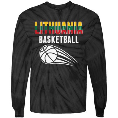 Lithuania Basketball Lovers Jersey Lithuanian Sport Fans Tie-Dye Long Sleeve Shirt