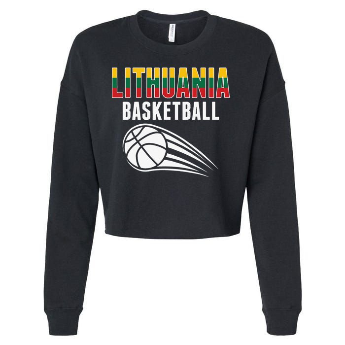 Lithuania Basketball Lovers Jersey Lithuanian Sport Fans Cropped Pullover Crew