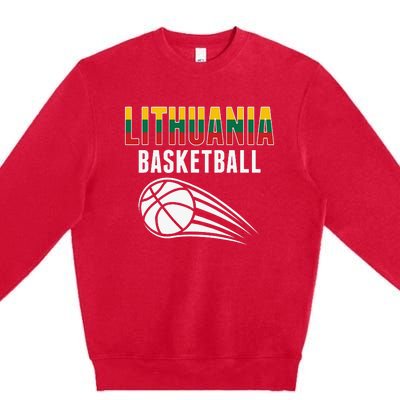 Lithuania Basketball Lovers Jersey Lithuanian Sport Fans Premium Crewneck Sweatshirt