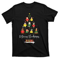 Librarian Book Lover Books Christmas Tree Merry Bookmas Xmas T-Shirt