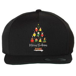 Librarian Book Lover Books Christmas Tree Merry Bookmas Xmas Wool Snapback Cap