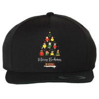 Librarian Book Lover Books Christmas Tree Merry Bookmas Xmas Wool Snapback Cap