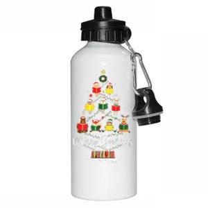 Librarian Book Lover Books Christmas Tree Merry Bookmas Xmas Aluminum Water Bottle