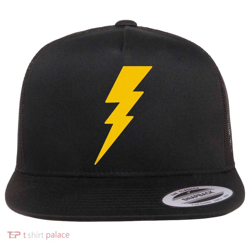 Lightning Bolt Flat Bill Trucker Hat