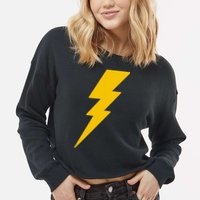 Lightning Bolt Cropped Pullover Crew
