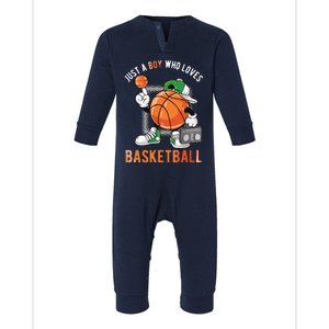 Loves Basketball Infant Fleece One Piece