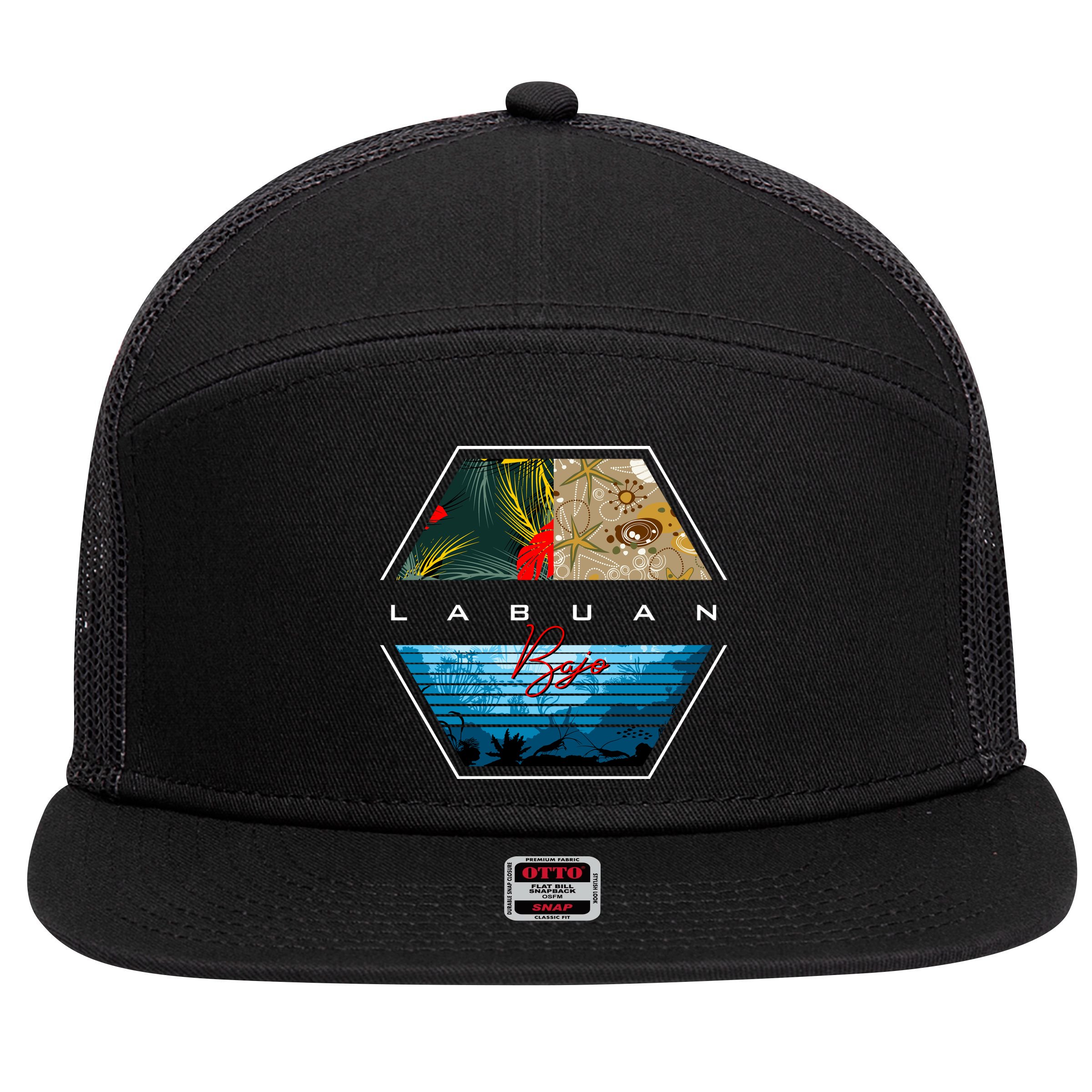 Labuan Bajo 7 Panel Mesh Trucker Snapback Hat