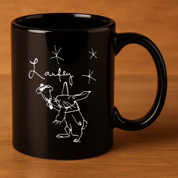 L.A.U.F.E.Y Bunny 11oz C Handle Ceramic Mug
