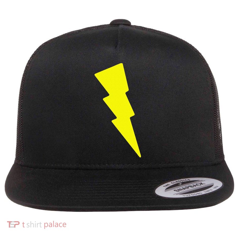 Lightning Bolt Flat Bill Trucker Hat