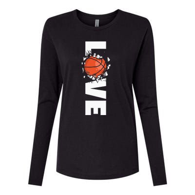 Love Basketball Womens Cotton Relaxed Long Sleeve T-Shirt