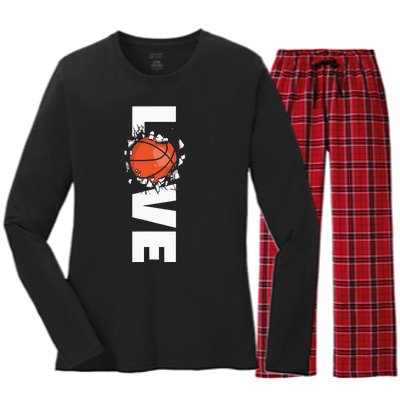 Love Basketball Women's Long Sleeve Flannel Pajama Set 