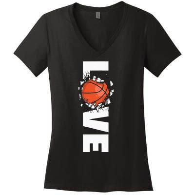 Love Basketball Women's V-Neck T-Shirt