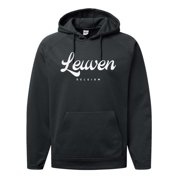 Leuven Belgium Performance Fleece Hoodie