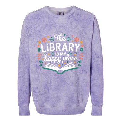 Library Book Lover Reading Teacher Librarian Student Gift Colorblast Crewneck Sweatshirt