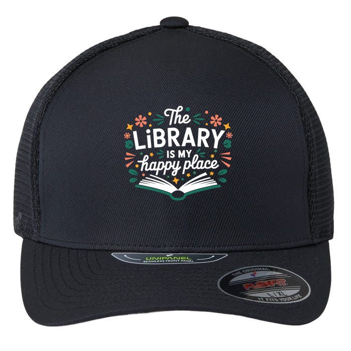 Library Book Lover Reading Teacher Librarian Student Gift Flexfit Unipanel Trucker Cap