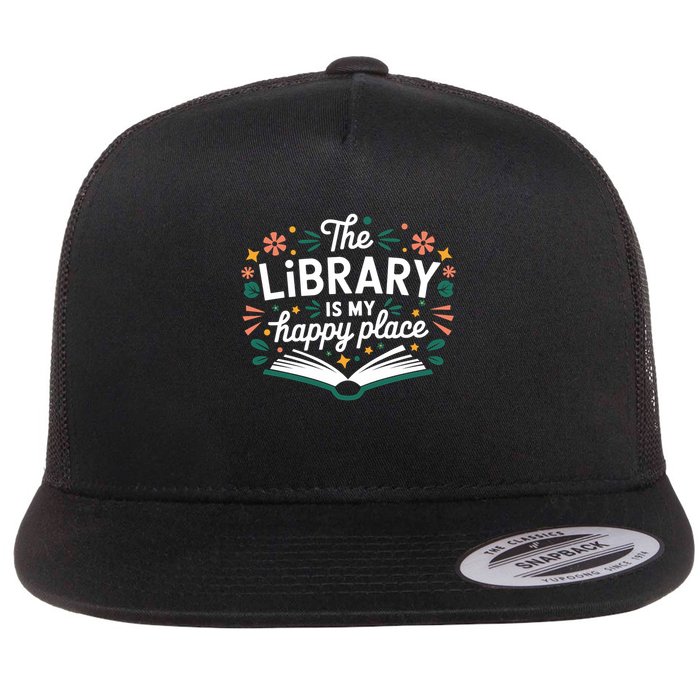 Library Book Lover Reading Teacher Librarian Student Gift Flat Bill Trucker Hat
